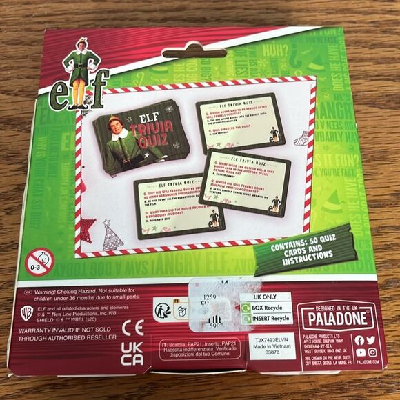 Elf Trivia Quiz Cards, Family Bingo, Playing Cards Bundle buddy the Elf - Picture 3 of 7